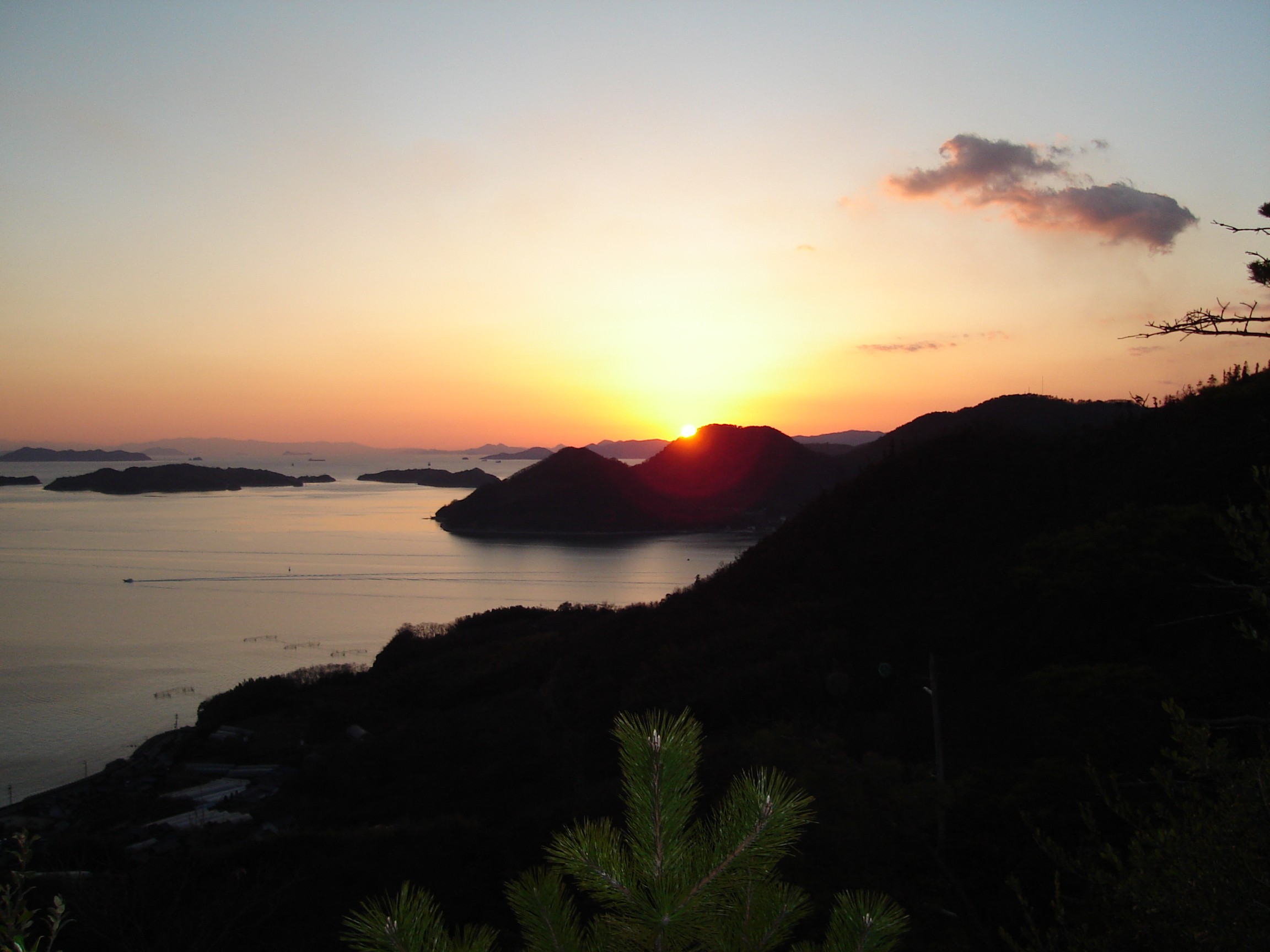 大岩付近からの夕日！